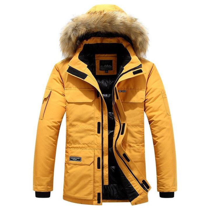 Stylový zimní kabát z luxusní imitace fleece pro muže