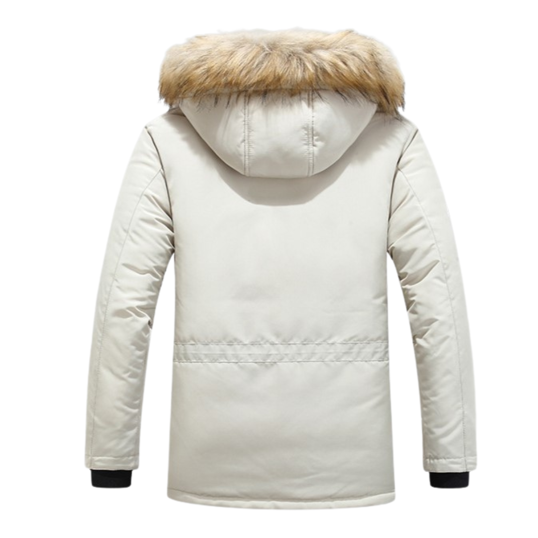 Stylový zimní kabát z luxusní imitace fleece pro muže